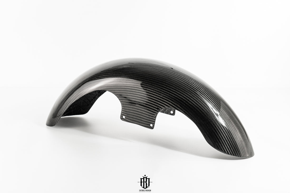 Harley Carbon Fiber Long Front Fender in Twill Carbon