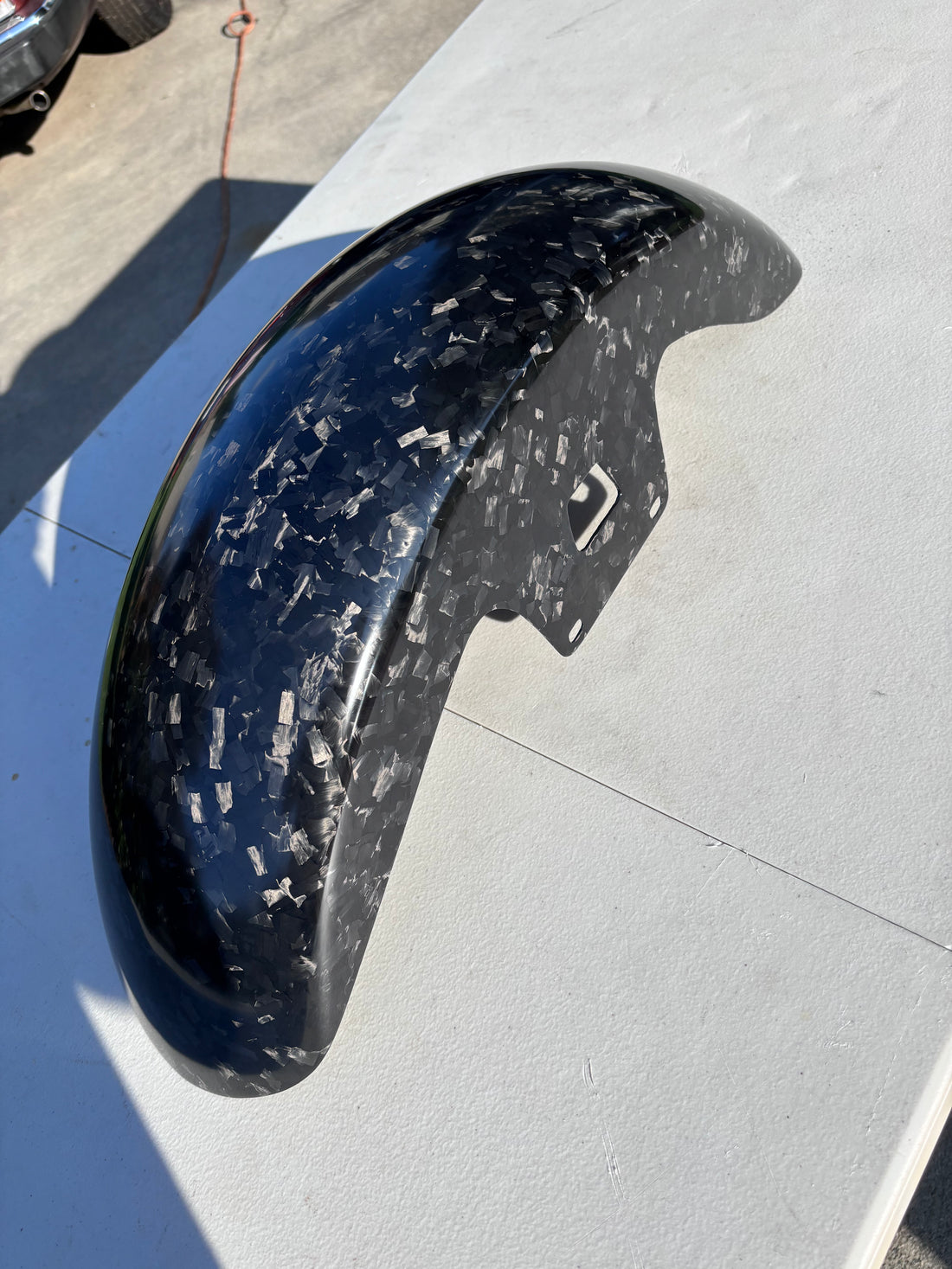 Harley Carbon Fiber Front Fender in Forged Carbon